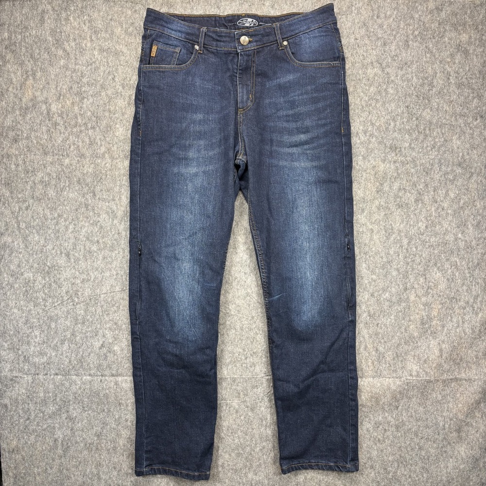 Joe Rocket Motorcycle Jeans Men's 34 x 31 Blue Aramid Liner CE Side Armor